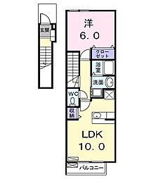 レジデンスフジ 1LDKの間取図画像