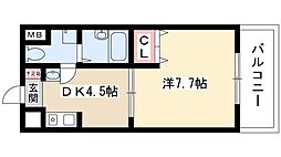 T'sドリーム名駅 1Kの間取図画像
