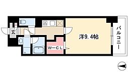 プレスティ則武 1Kの間取図画像