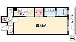 プライムメゾン東桜 1LDKの間取図画像