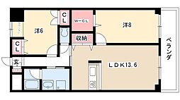 MYM千代田 2LDKの間取図画像