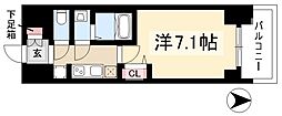 プレサンス桜通ベルノ 1Kの間取図画像