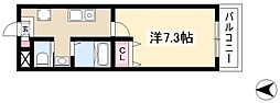 A・City東岸 1Kの間取図画像
