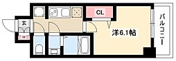 メイクスデザイン名駅南 1Kの間取図画像