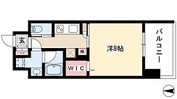 メルカーサ泉 1Kの間取図画像