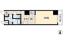 RESIDIA東桜 1DKの間取図画像