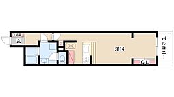 ロイジェント栄 ワンルームの間取図画像