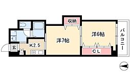 プレステージ名古屋 2Kの間取図画像