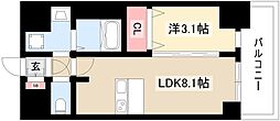 ファステート名古屋駅前ドリーム 1LDKの間取図画像