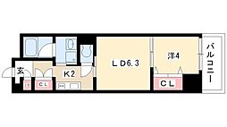 レジデンス上前津スクエア 1DKの間取図画像