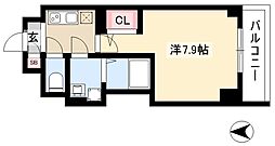 エスプレイス上前津レガシー 1Kの間取図画像
