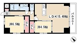 グランデューク鶴舞公園 2LDKの間取図画像