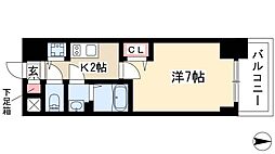 プレサンス上前津グレース 1Kの間取図画像