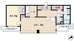 千種タワーヒルズ 1LDKの間取図画像