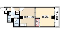 レジデンスカープ今池 1DKの間取図画像
