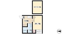 メゾン・フランク 1Kの間取図画像
