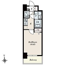 S-RESIDENCE尾頭橋beaute 1Kの間取図画像