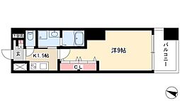 M・Mレジデンス 1Kの間取図画像