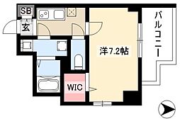 エスプレイス上前津レガシー 1Kの間取図画像