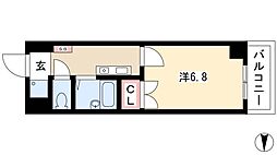 クレスト泉 1Kの間取図画像
