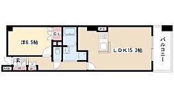 パークアクシス白壁 1LDKの間取図画像