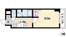 リアライズ沢下町2 1Kの間取図画像