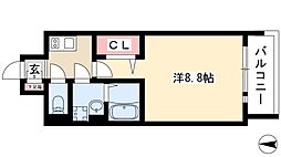 プレサンスTHE栄 1Kの間取図画像