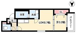MOVE本陣PREMIO 1LDKの間取図画像