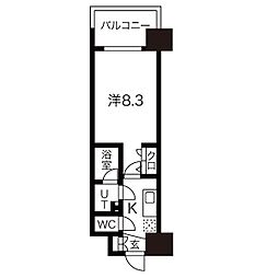 フローラル東別院 1Kの間取図画像