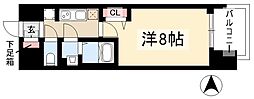 プレサンス上前津フィット 1Kの間取図画像