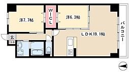 オルソパール伝馬 2LDKの間取図画像