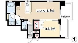 SK'BUILDING-501 1LDKの間取図画像