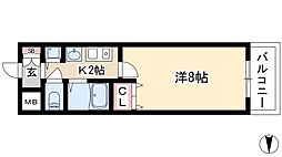 プレサンス栄メディパーク 1Kの間取図画像