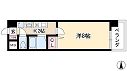 ヒルズ新栄 1Kの間取図画像