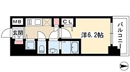 プレサンス錦ラウム 1Kの間取図画像