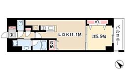 グランルクレ新栄イースト 1LDKの間取図画像