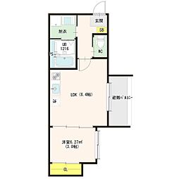 メゾンA小本 1LDKの間取図画像