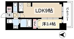 プレサンス名駅南エディフィス 1LDKの間取図画像