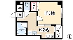 イトサンビル 1Kの間取図画像