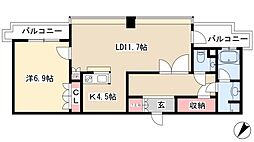 千種タワーヒルズ 1LDKの間取図画像