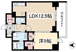 フレア丸の内 1LDKの間取図画像