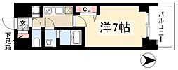プレサンスジェネ丸の内 1Kの間取図画像