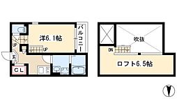 ディオステージ新栄 1Kの間取図画像