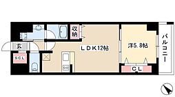 グランルクレ新栄イースト 1LDKの間取図画像