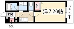 リシェス名古屋ウエスト 1Kの間取図画像