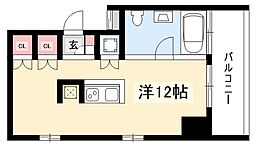 REGAROKANAYAMASta. ワンルームの間取図画像