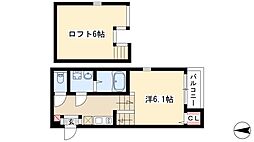 ハーモニーテラスロフト11名駅西 1Kの間取図画像