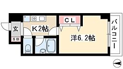 フィール大須 1Kの間取図画像