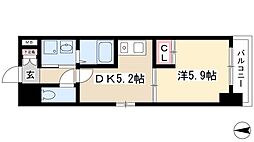ベレーサ葵 1DKの間取図画像