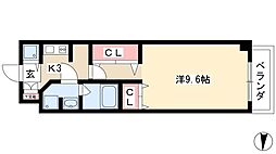 プライムアーバン泉 1Kの間取図画像